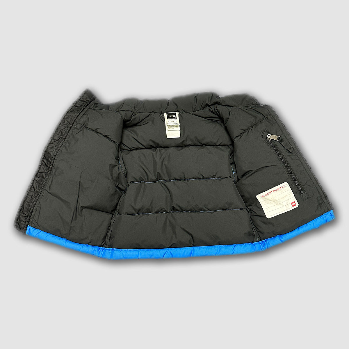 30053 【THE NORTH FACE】ザノースフェイス キッズ ヌプシ ダウンジャケット 550フィル ブルー 2T/90前後